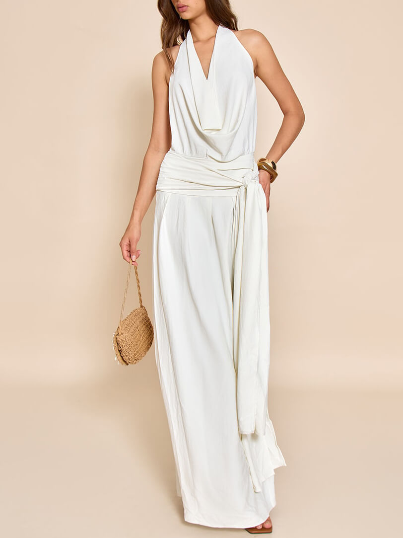 Urban Elegance Wide-Leg Halter Jumpsuit - Image 3