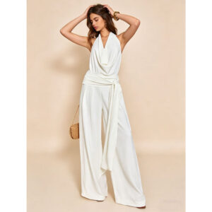 Urban Elegance Wide-Leg Halter Jumpsuit